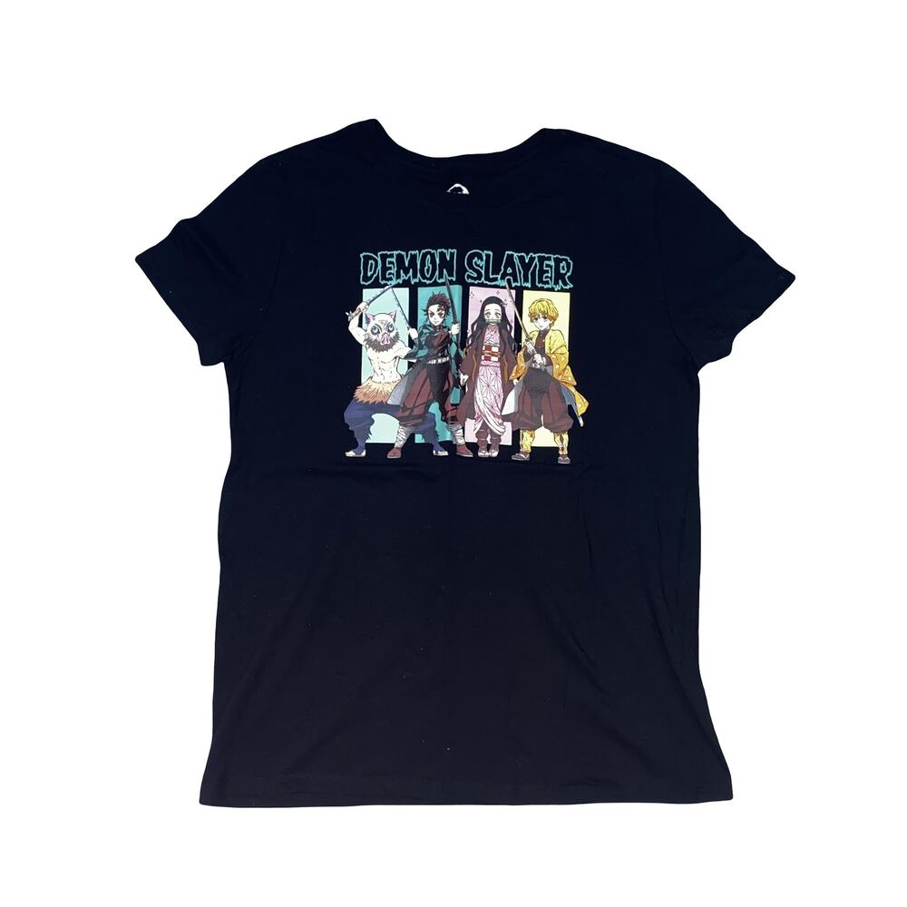 Demon Slayer Anime Character Group Black T-Shirt Size M